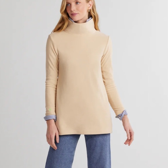 Dudley Stephens Fleece Light Pink Cobble Hill Turtleneck Terry Fleece Sz M EUC - Picture 14 of 15